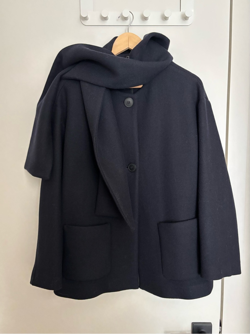 ZARA Wool Blend Scarf Coat